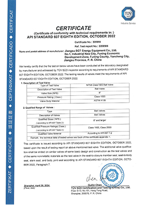 8" Class 1500 API 607 Certification