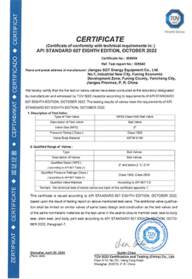 2“Class1500 API 607 Certification