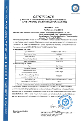 8" Class 1500 API 6FA Certification