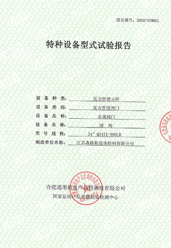 Metal Valve Type Test Report